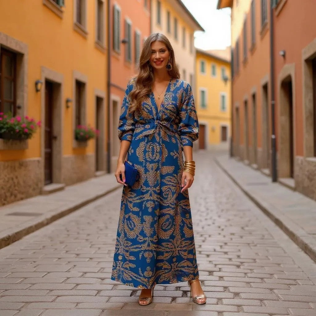 Summer poem v-neck dress
