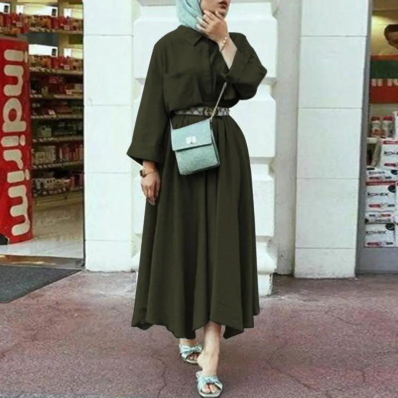 Elegant Long Sleeve Cinched Waist Dress