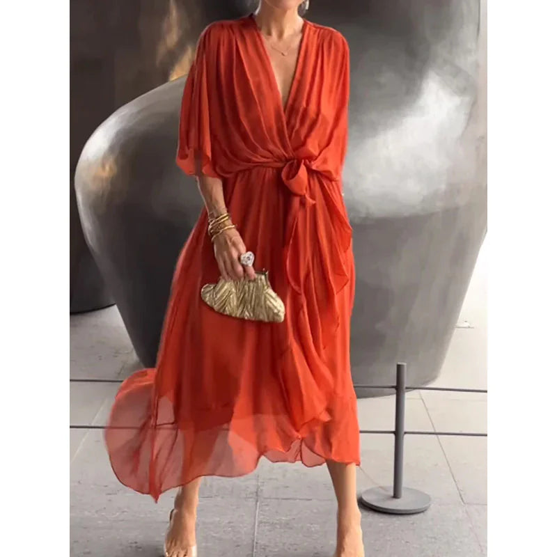 Whisper Fold Dress of breezy shape and summer rhythm