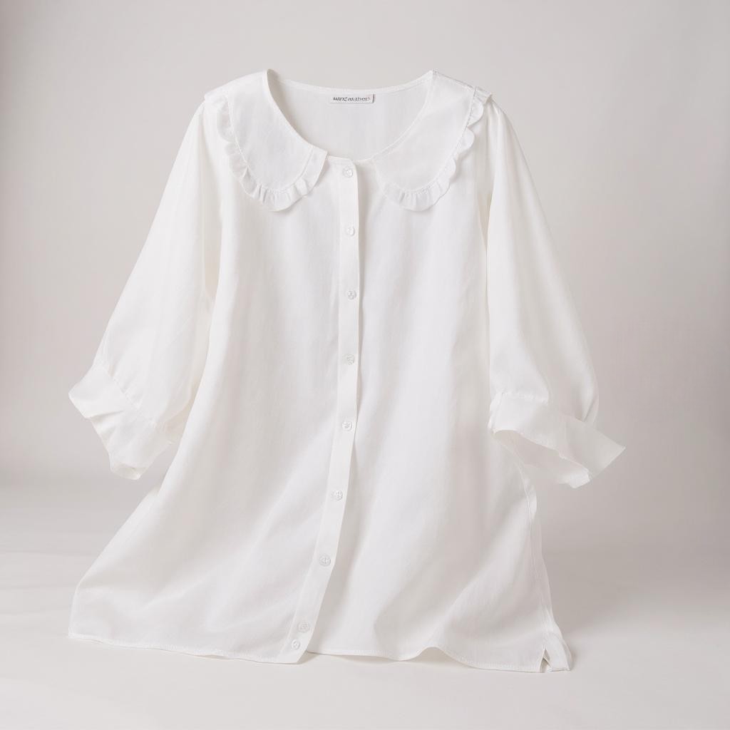 Velina Soft Blouse with delicate sleeves and timeless elegance